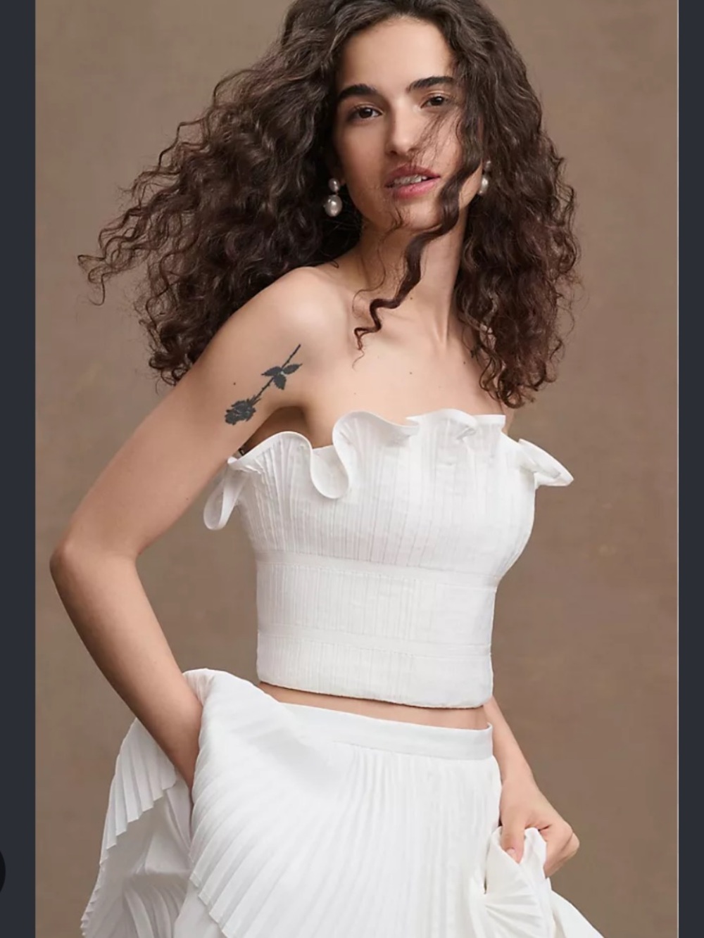 NWT AMUR Oriel Strapless Pleated Bustier Bridal Top